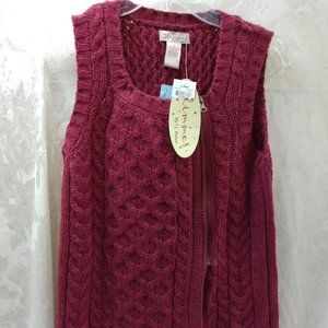 NWT MEDIUM GLIMMER BY J.J. BASICS ACRYLIC 1/2 ZIP VEST